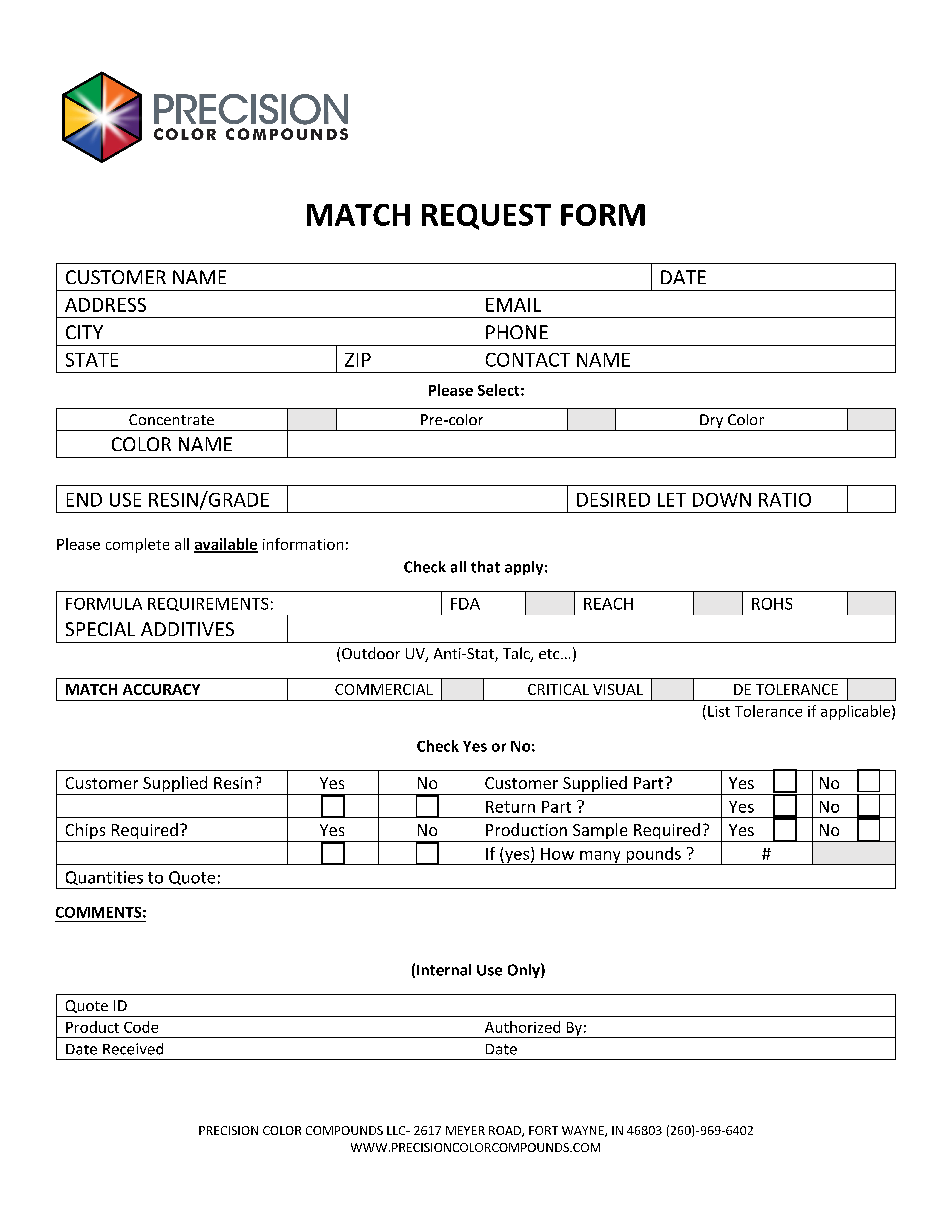 PCC New Match Request Form 2022